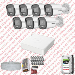 Hikvision Colorvu Gece Renkli 07 Kameralı Set 1TB Hdd
